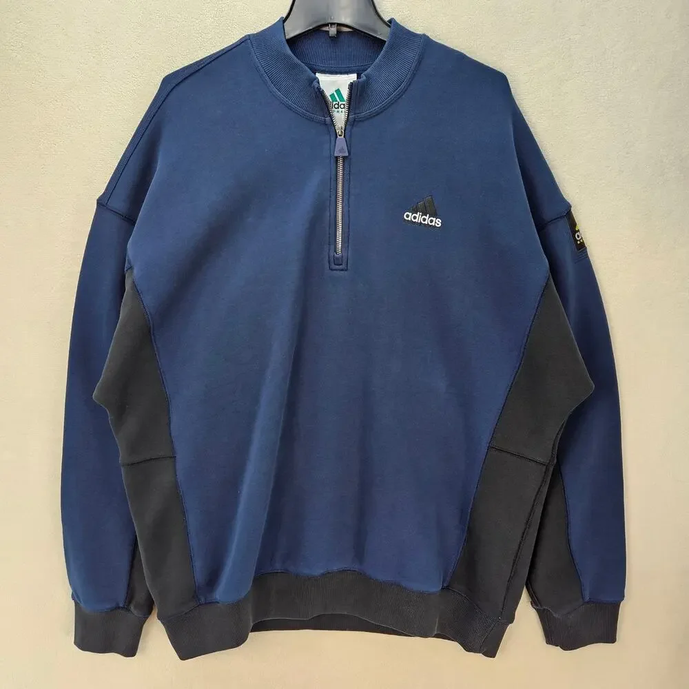 ADIDAS EQT MEN'S MEDIUM HALF ZIP TOP NIGHT INDIGO NWT KE1351 VINTAGE OG STYLE